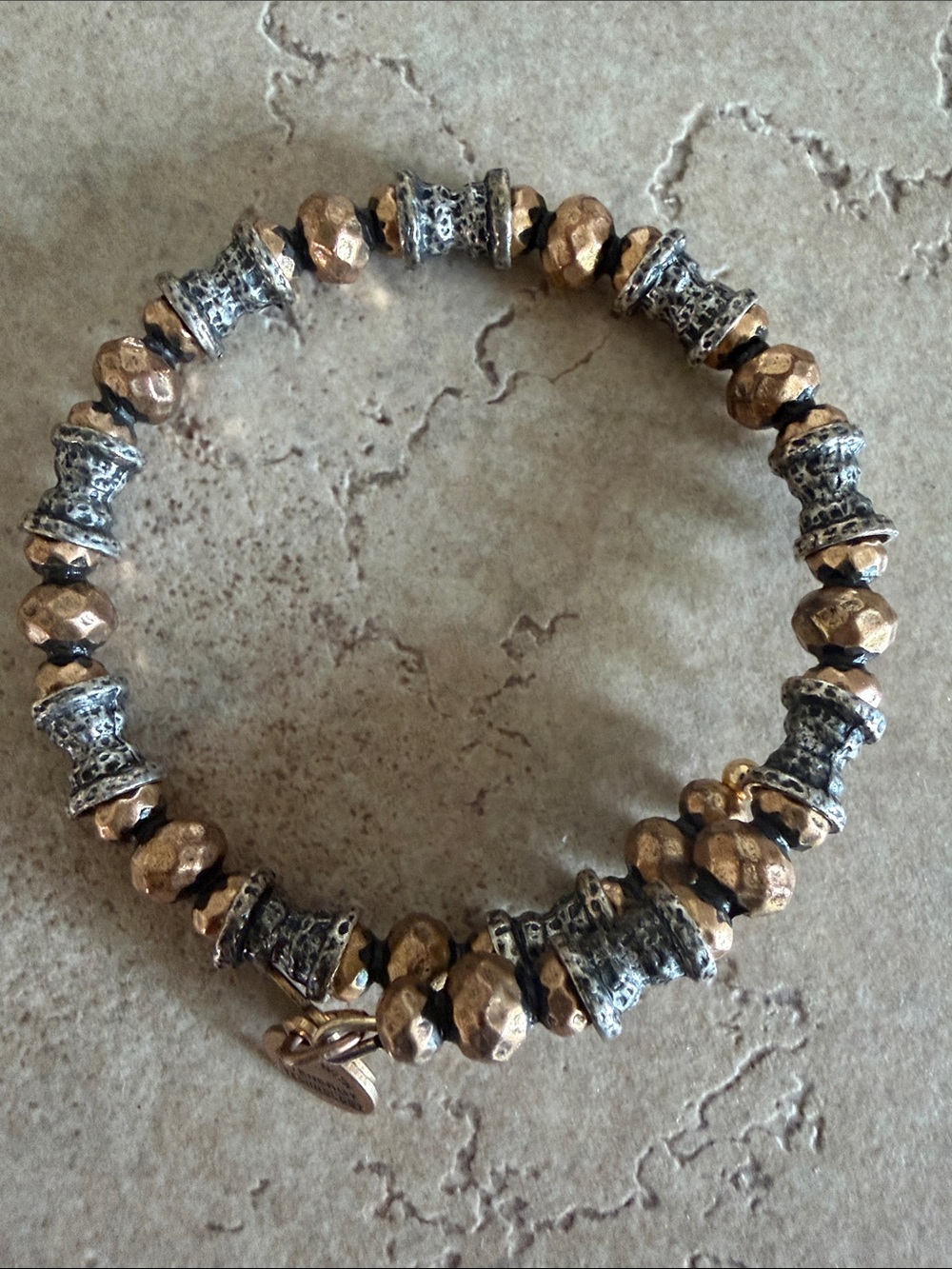 Alex and Ani Mixed Metal Beaded Wrap Bracelet in Gold and Silver